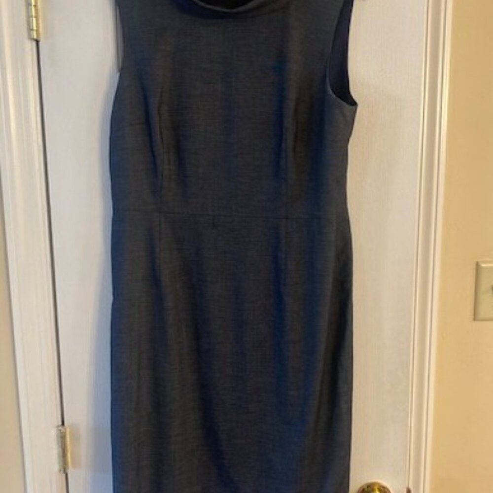 Antonio Melani Women's Dark Navy Fitted Sheath Sleeveless Lined Dress Sz 14